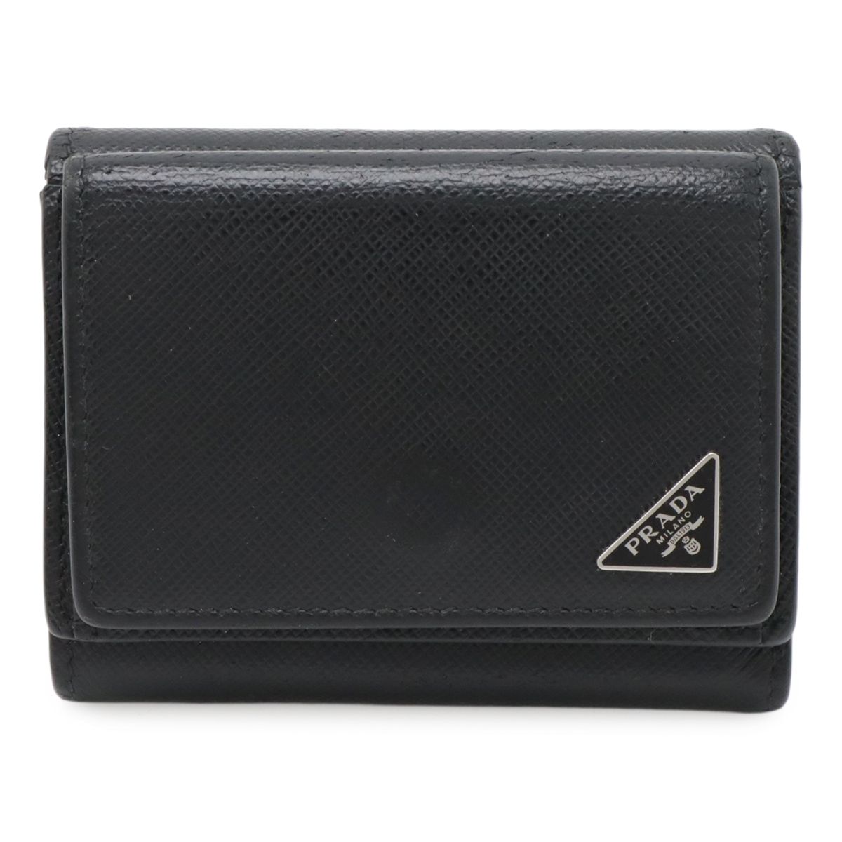 送料込*プラダ*サフィアーノトライアングルコンパクト3つ折財布 PRADA プラダ トライアングルロゴ コンパクトウォレット 3つ折
