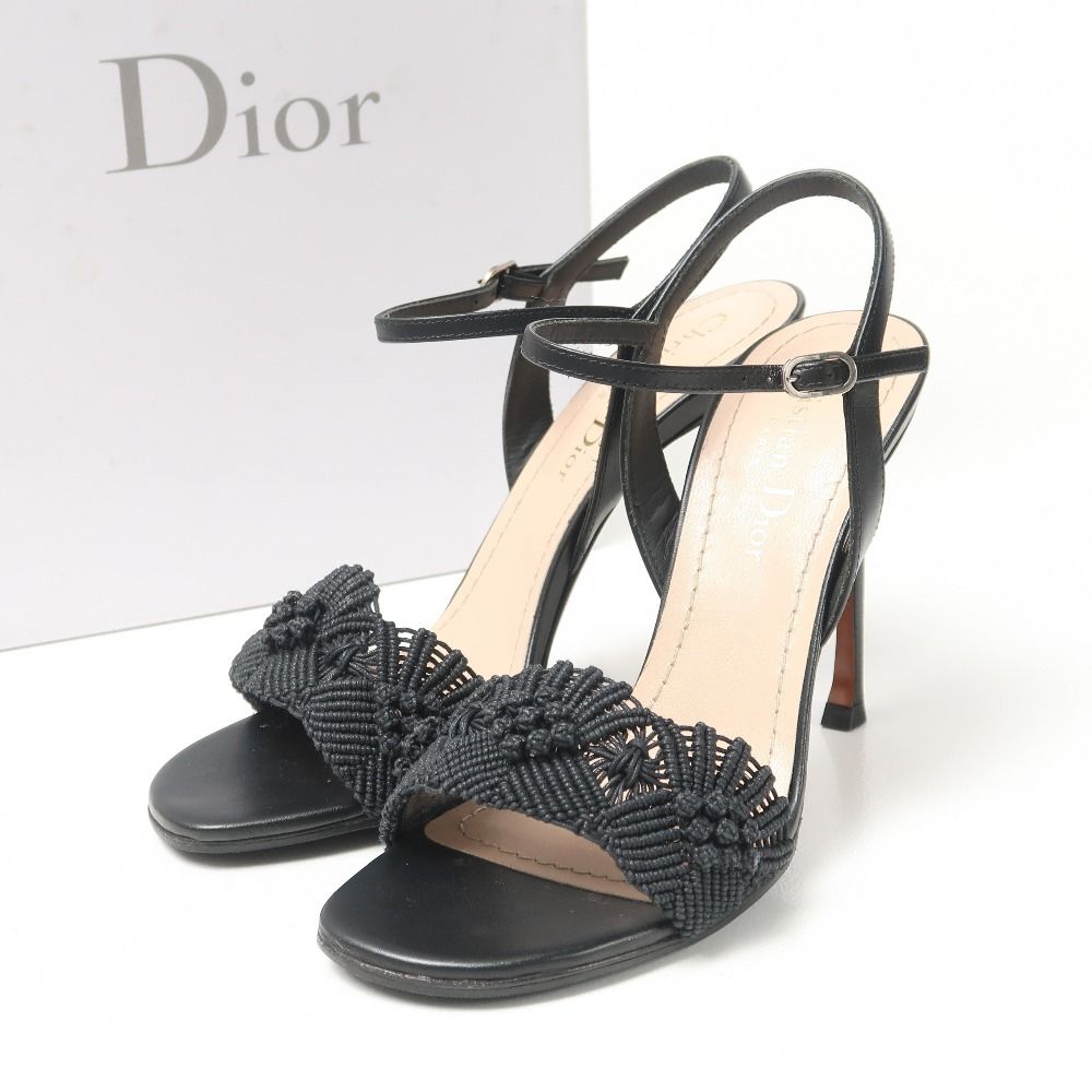 【美品・即日発送可】美品 Dior ブラック ハイヒール 36 ミュール □美品□Christian Dior クリスチャンディオール サンダル
