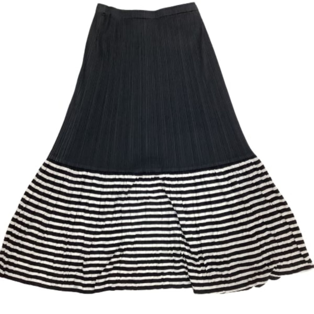ISSEI MIYAKE イッセイミヤケ マルチストライプ柄ロングスカート プリーツプリーズ マルチストライプ ロングスカート イッセイ