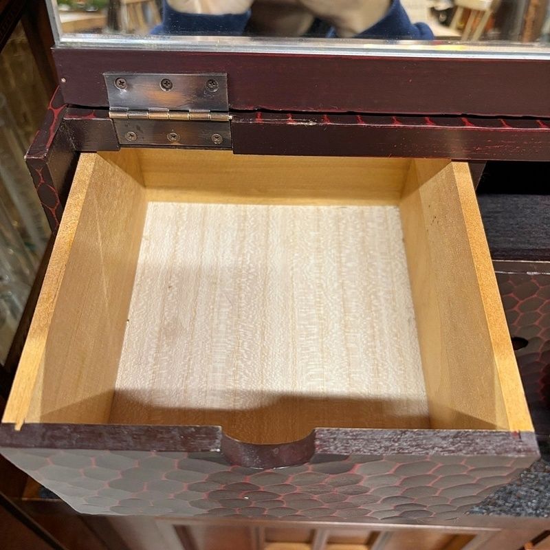 美品 木製 欅 渦杢 玉杢 無垢 鏡付き 小物箪笥 姫鏡台 化粧箱 小引き出し 美品 木製 欅 渦杢 玉杢 無垢 鏡付き 小物箪笥 姫鏡台 化粧箱 小