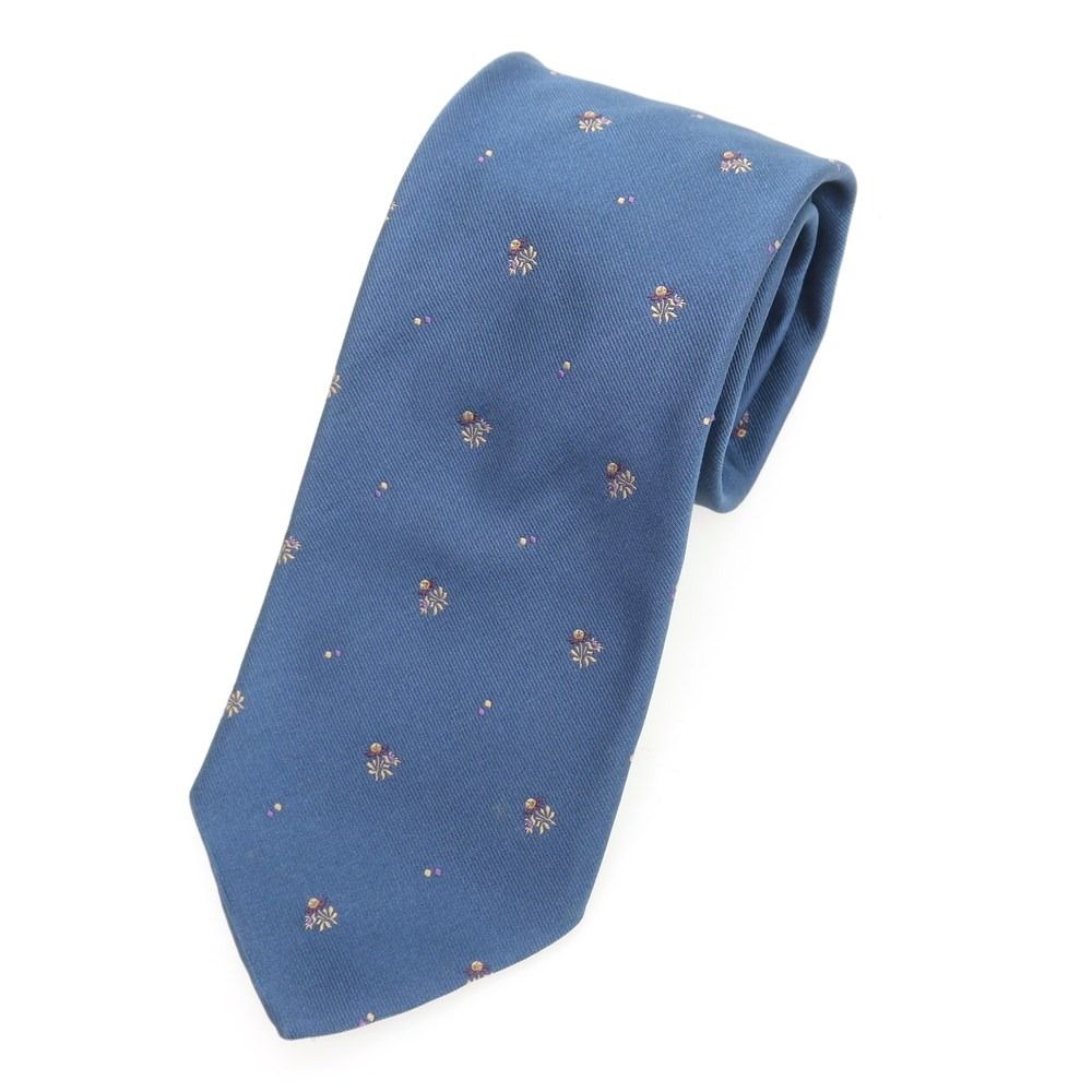中古】タイユアタイ TIE YOUR TIE シルク 小紋柄ネクタイ ネイビー