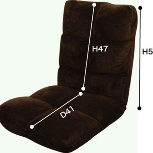 座椅子 パーソナルチェア 幅42cm ブラウン 14段階 リクライニング もこもこリクライナー リビング ダイニング インテリア家具