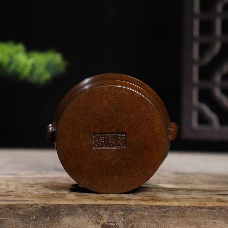 銅製 提梁暖手炉 竹節手提げ暖手炉 香炉 香道具 装飾品 工芸品