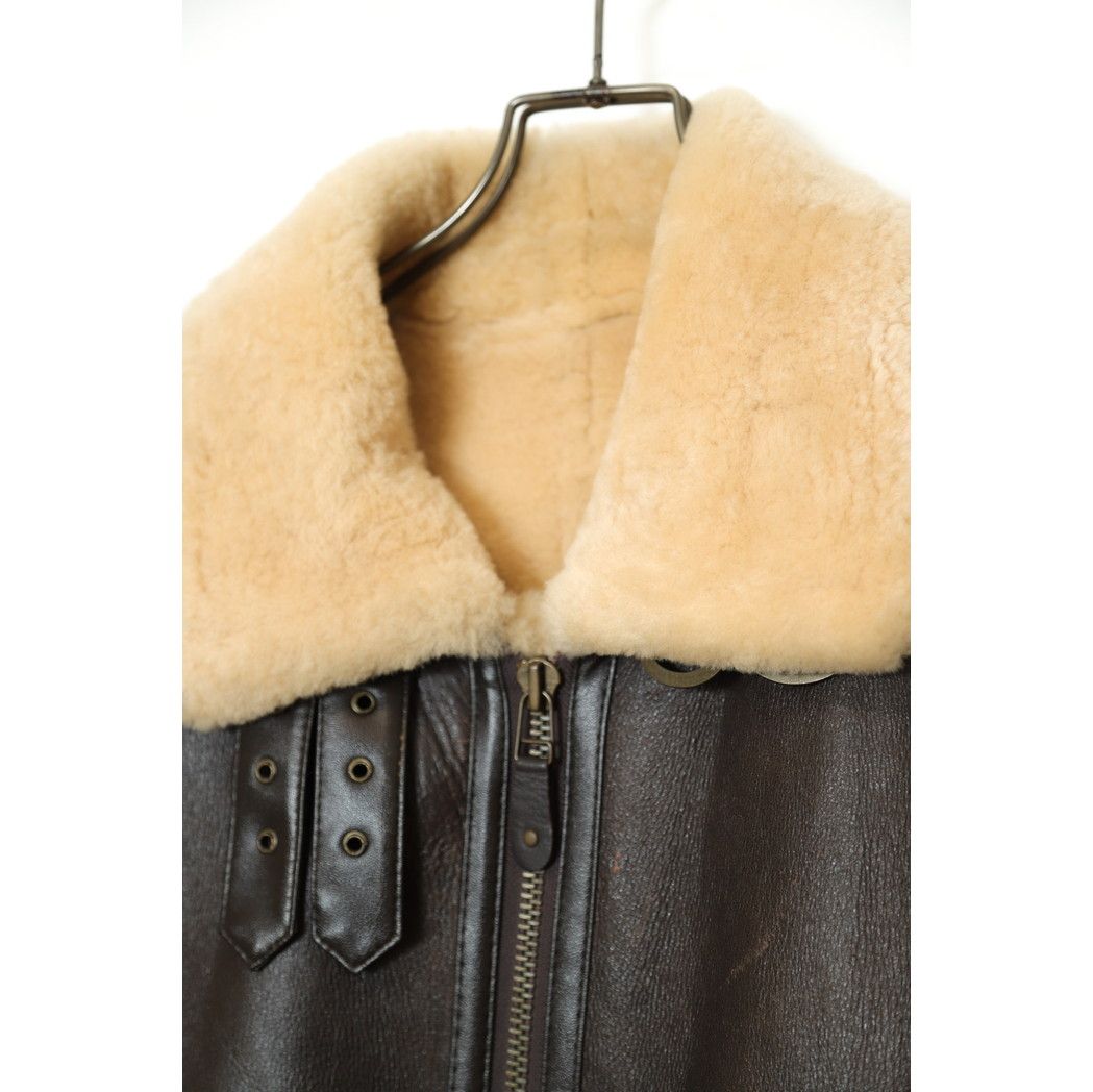 80S STUSSY B-3 MOUTON LEATHER JACKET/XXL - メルカリ