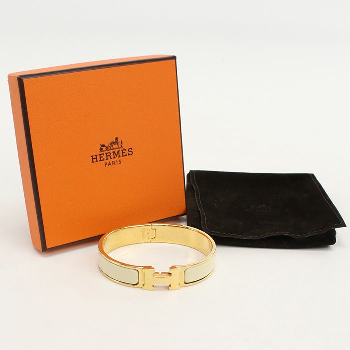 未使用　エルメス クリックHファン バングル　ゴールド 中古】エルメス クリックHバングル ファン バングル GP ゴールド