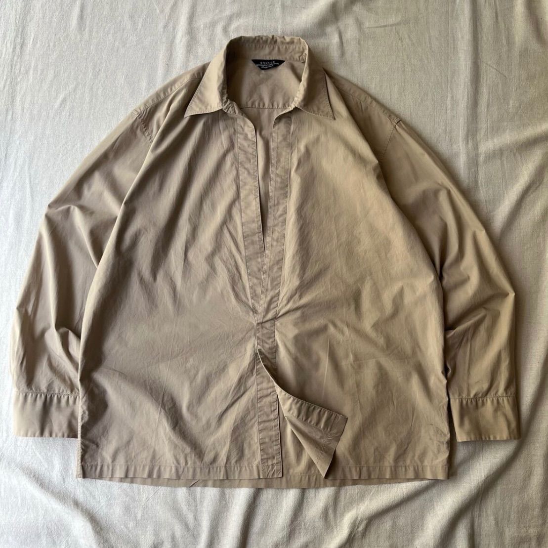 定価3.3万円 19ss UNUSED スキッパー シャツ / 2 コットン ベージュ