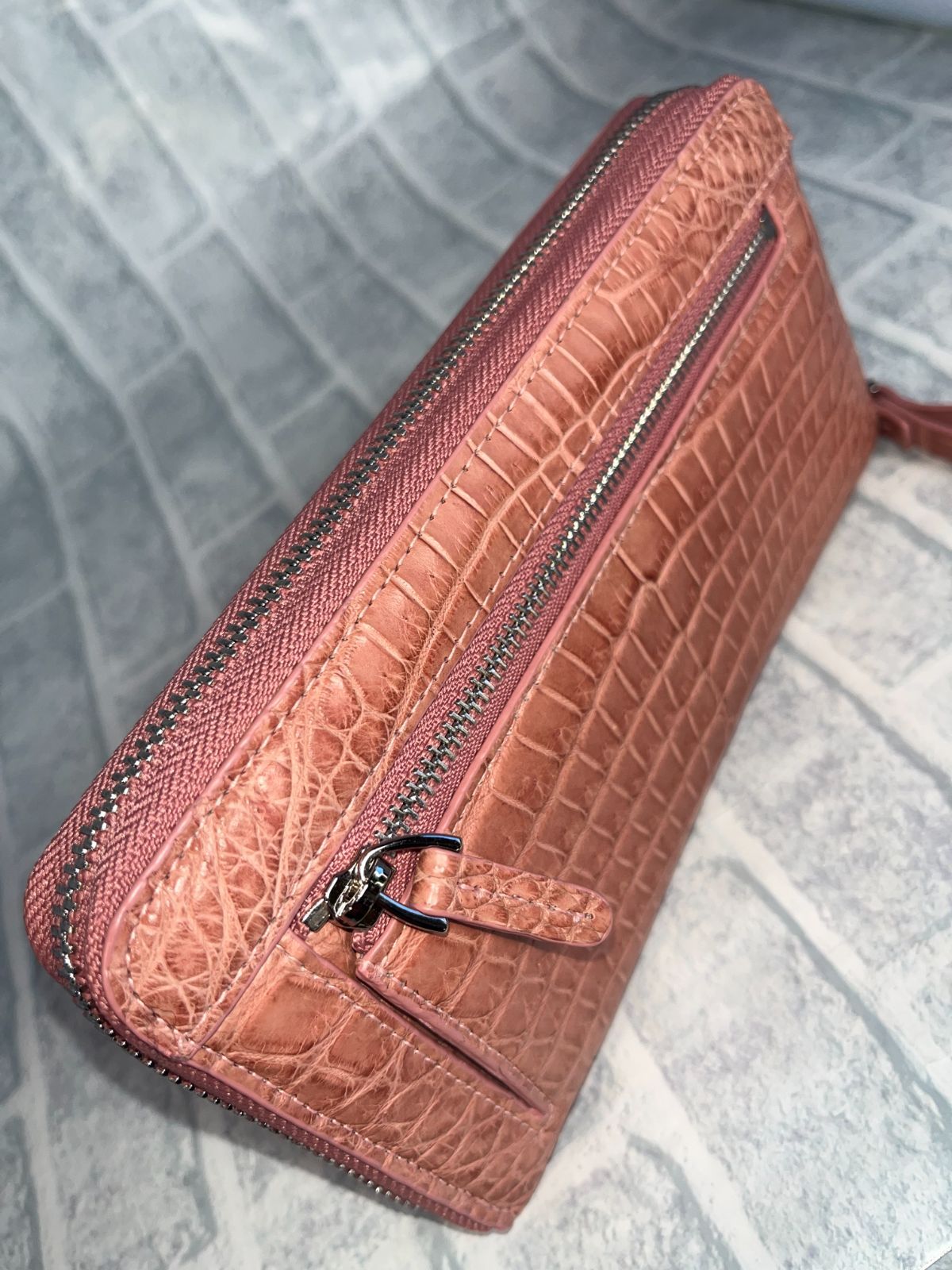 GUODI】 長財布 ラウンドファスナー 型 クロコダイル 本革