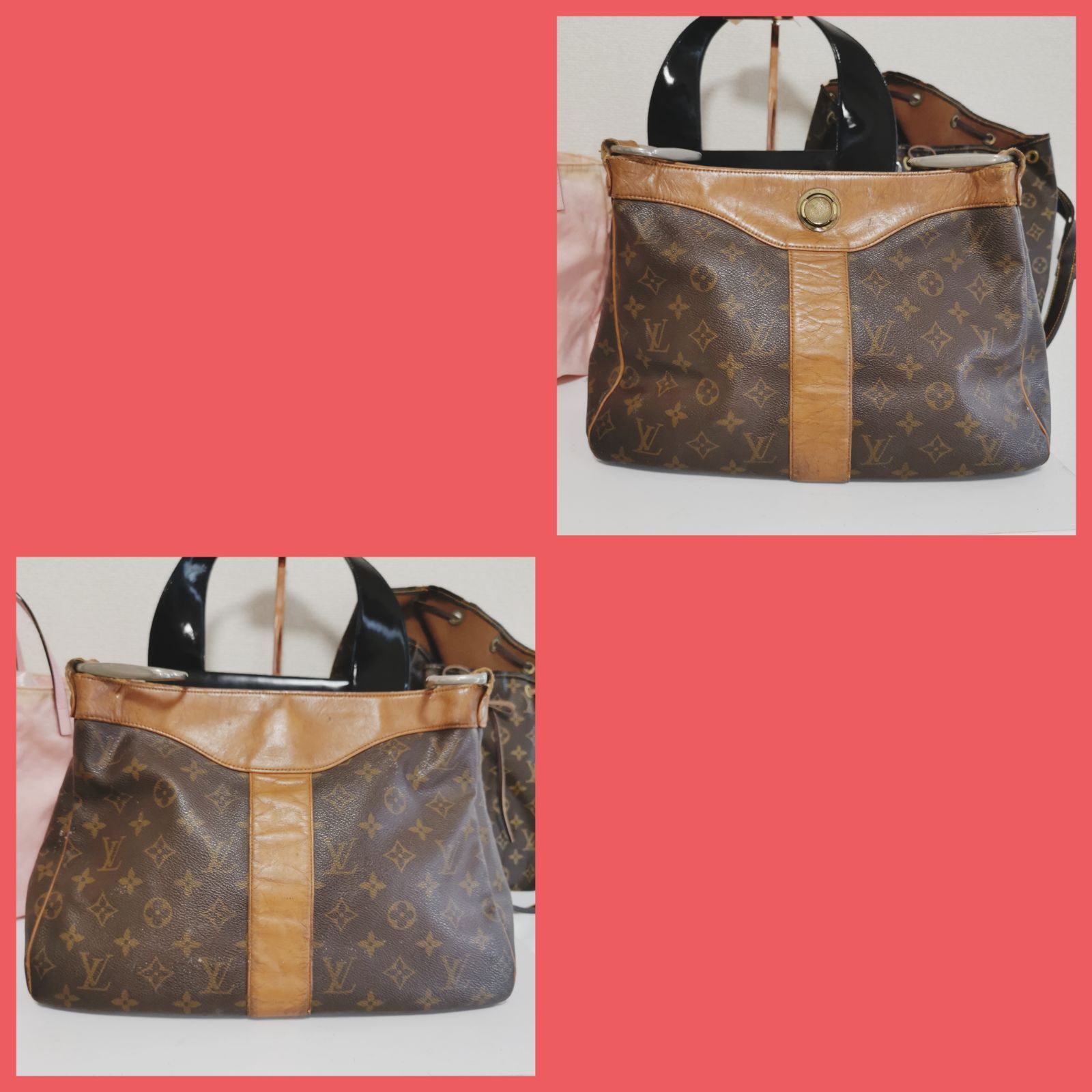 Louis Vuittonルイヴィトン 赤 チェック柄 ストラップ 美品 超得】送無