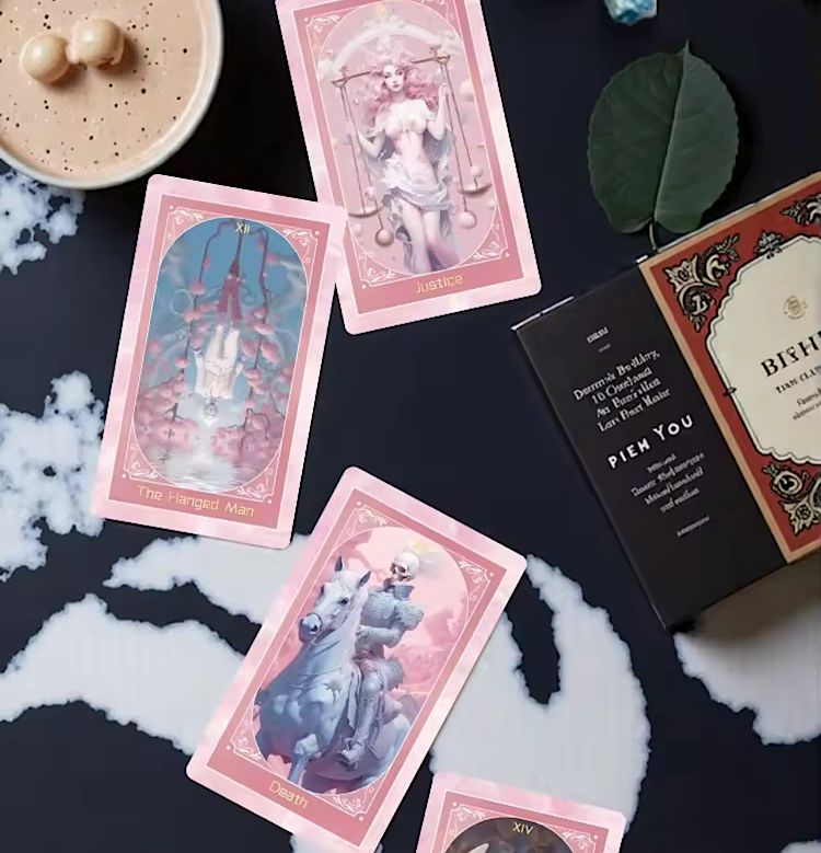 ピンクラブタロットカード ❤︎ 儚くも美しい世界観 ❤︎ ファンタジー ピンクラブタロットカード ❤︎ 儚くも美しい世界観