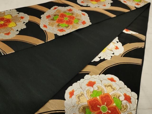 平和屋着物◎六通柄　本袋帯　唐織　飾花文　黒地　金銀糸　正絹　逸品　AABH0387yx 楽天市場】平和屋着物□六通柄袋帯 唐織 鏡裏花文 黒地 金銀糸 逸品 n