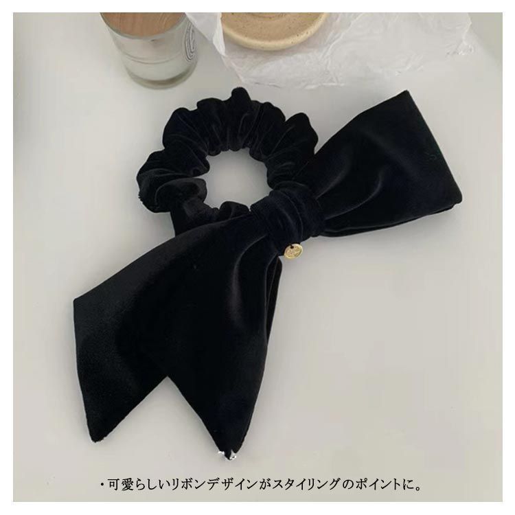 シュシュ 卒業式 リボン リボンシュシュ 髪留め リボン 結婚式 ヘアアレンジ ベロア まとめ髪 ベルベットリボン ヘア ベロアリボン 髪留め かわいい レディース 女性 振袖 cjfj142744 DECORATOM_COM_BR