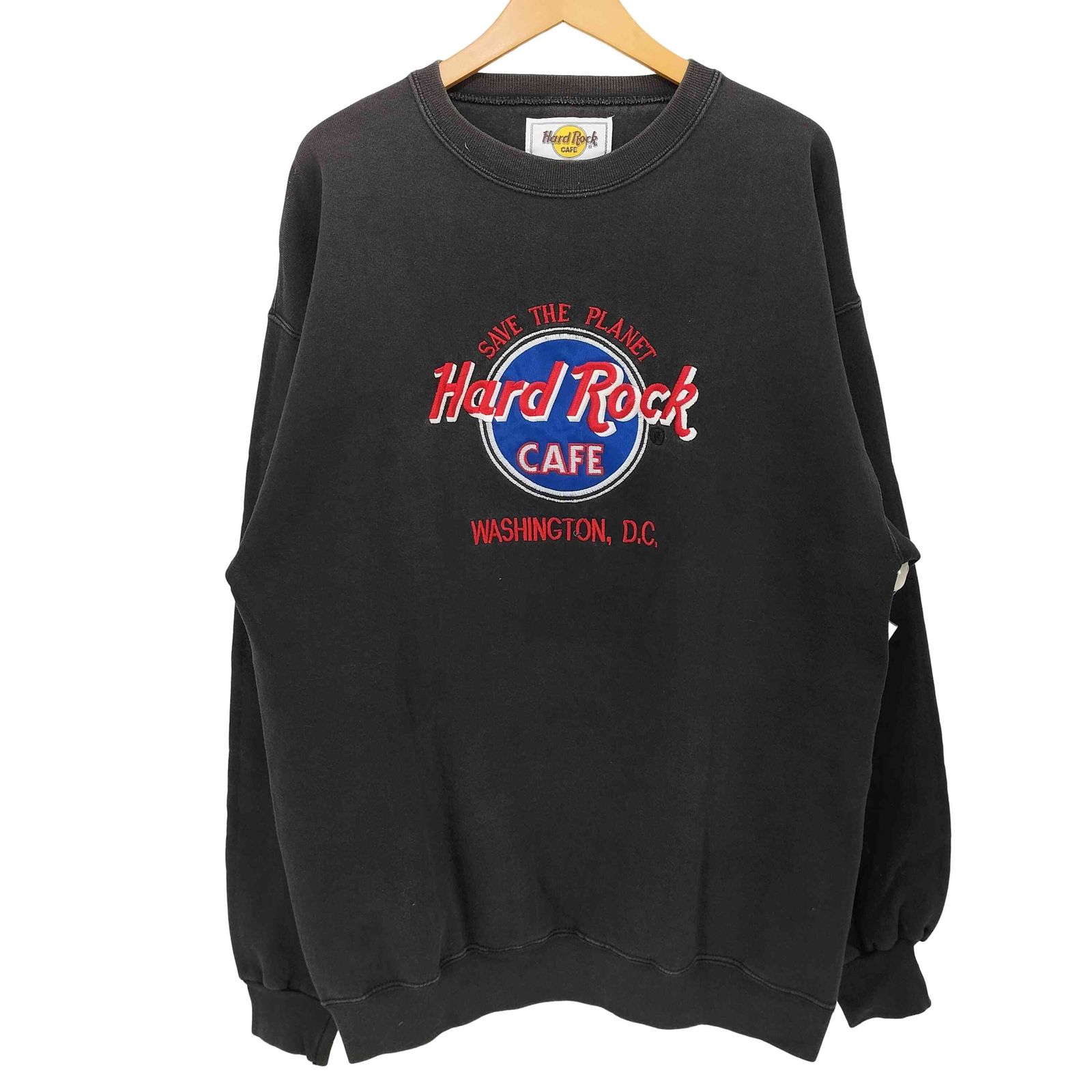 90s刺繍Hard Rock CAFEスウェット トレーナー M 90s ハードロックカフェ スウェット メンズ レディース L 程