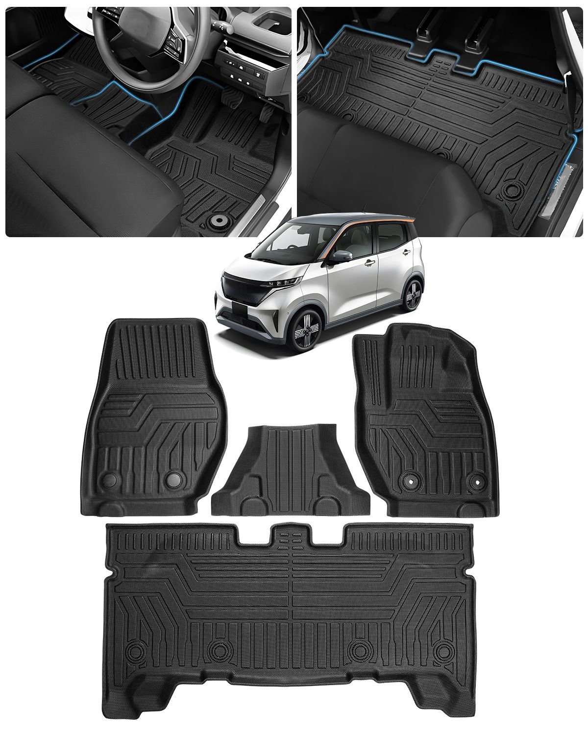 ニッサン サクラ B6系 フロアマット 立体カーマット 3Dフロアマット 立体構造 セカンドマット 防水マット SAKURA B6AW 3Dマット 車種 設計 TPE素材 抗菌効果 滑り防止 耐汚れ 取付簡単カー用品 4Pセット