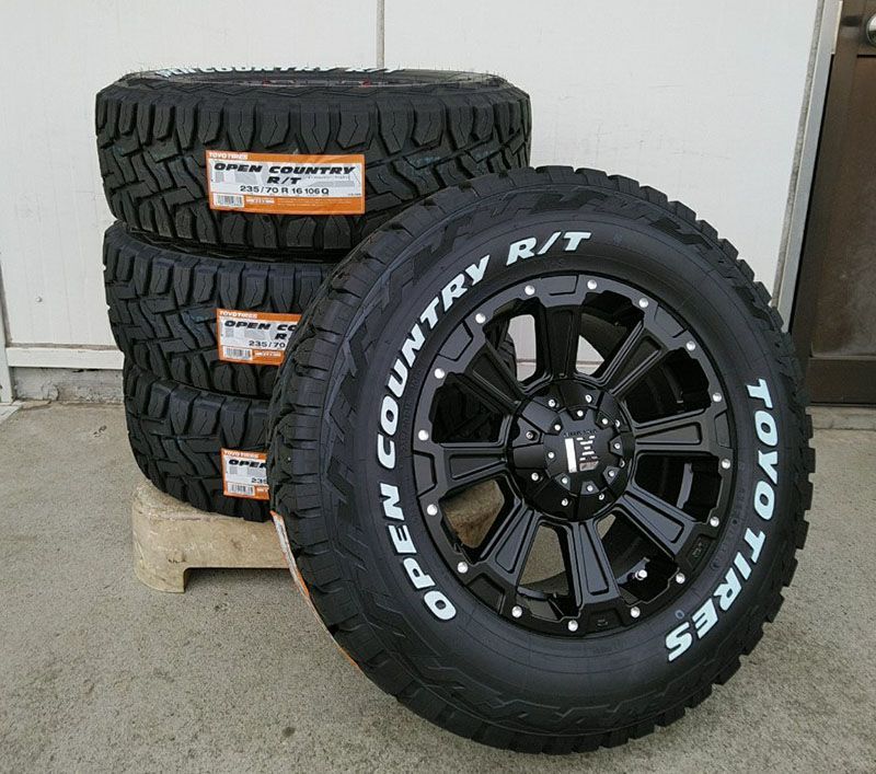 新品4本セット デリカD5 RAV4 CX5 タイヤホイールセット トーヨー オープンカントリー RT 235/70R16 ホワイトレター 16インチ  DeathRock - メルカリ