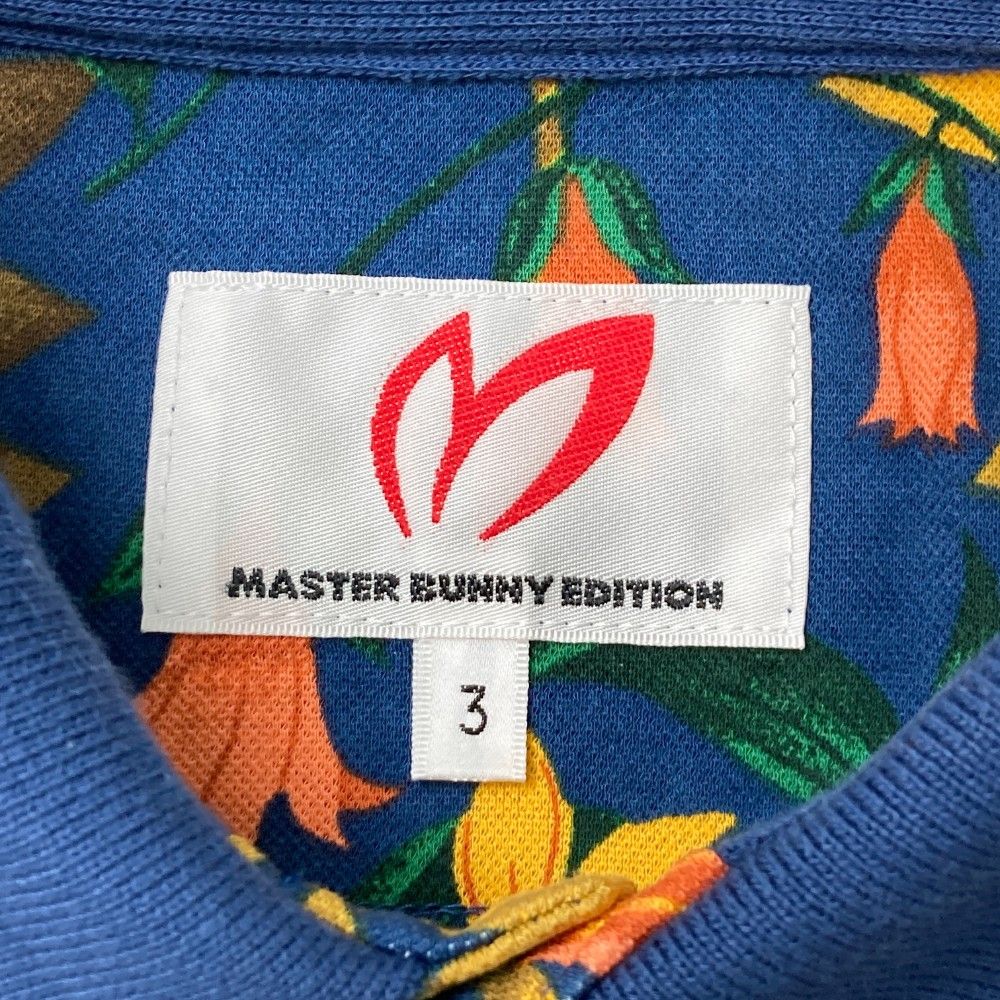 サイズ：3 MASTER BUNNY EDITION マスターバニーエディション  半袖ポロシャツ 花柄 ネイビー系 [240101444716] ゴルフウェア メンズ ストスト サイズ：3 MASTER BUNNY EDITION マスターバニーエディション