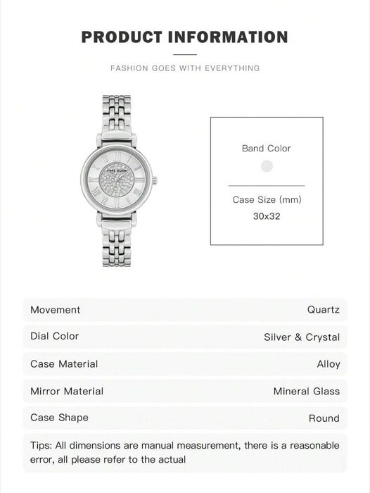 腕時計 レディース クォーツ シルバートーン ステンレス スチール クォーツ ブレスレット ウォッチ レディース、クリスタル ダイヤル、カジュアル リンク調整可能ブレスレット、贅沢な贈り物 ウォッチ /3873SV