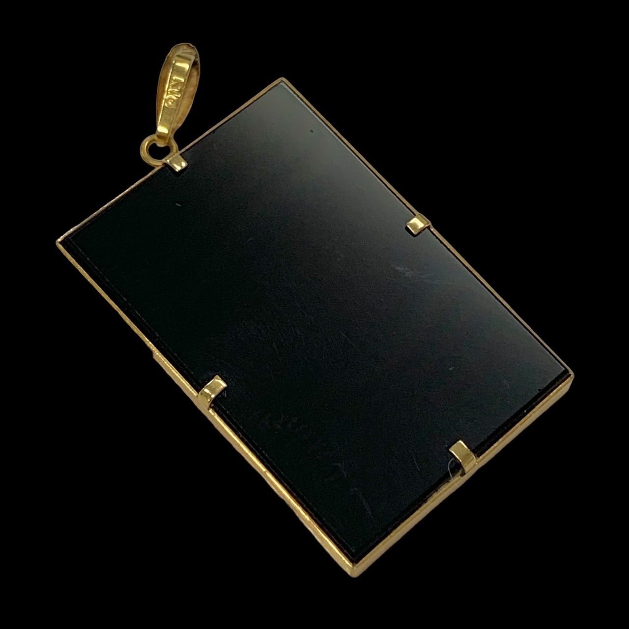 上美品⭐️K18+ モザイクオパール】 スクエアペンダントトップ 表面