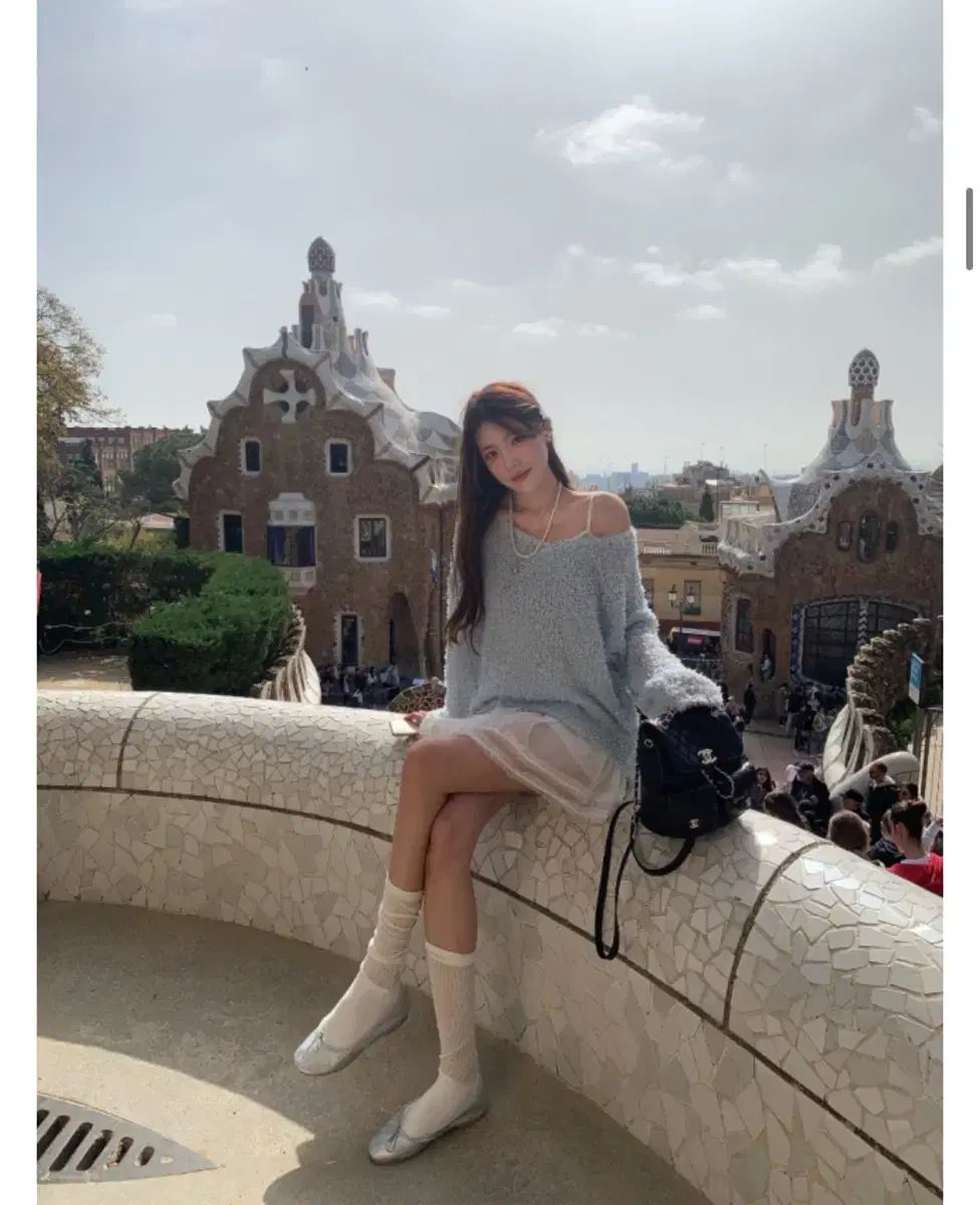 シフォンスカート スカイブルー