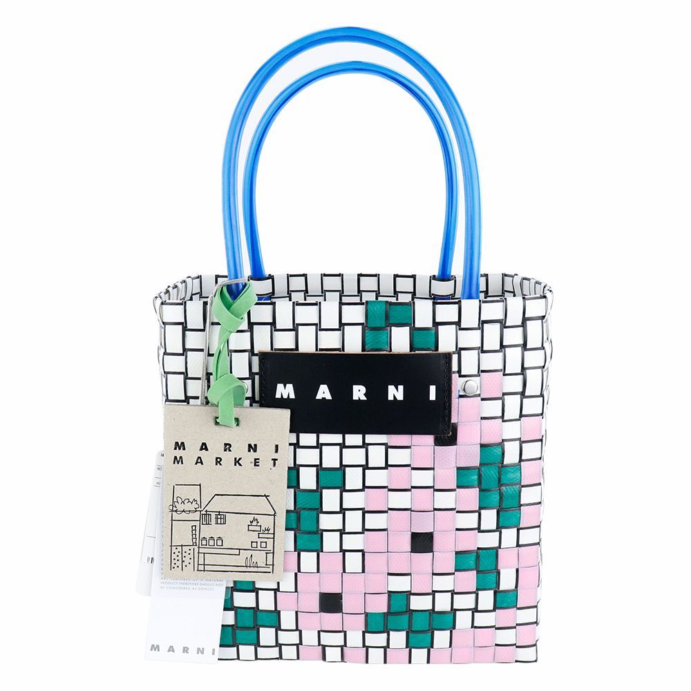 マルニ バッグ MARNI ピクニックバスケット フラワーバスケット ミニ 花柄 編込み SHMH0005NQ RF081 JQW02 ナチュラルホワイト マルニマーケット マルニカフェ