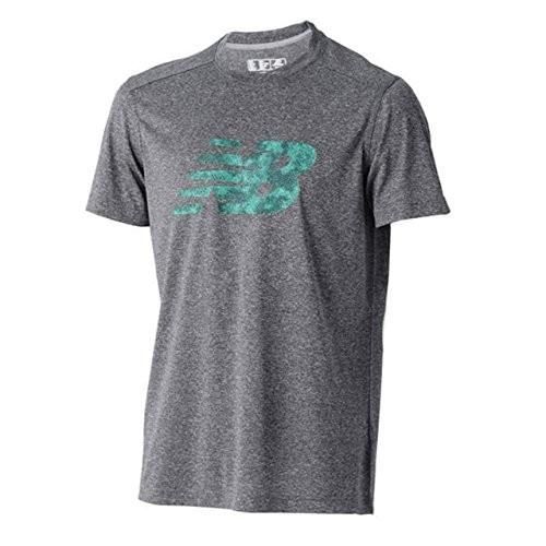 ニューバランス(New Balance) 半袖ヘザーテックグラフィックTシャツ AMT71091 BHM ブラックヘザー/マルチ Lサイズ