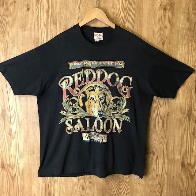 90s VINTAGE JACK DANIEL'S REDDOG SALOON 犬 企業物 プリント 半袖 Tシャツ サイズ メンズ XL位 シングルステッチ 90年代 ジャックダニエル バーボン ウィスキー 古着 s24071006