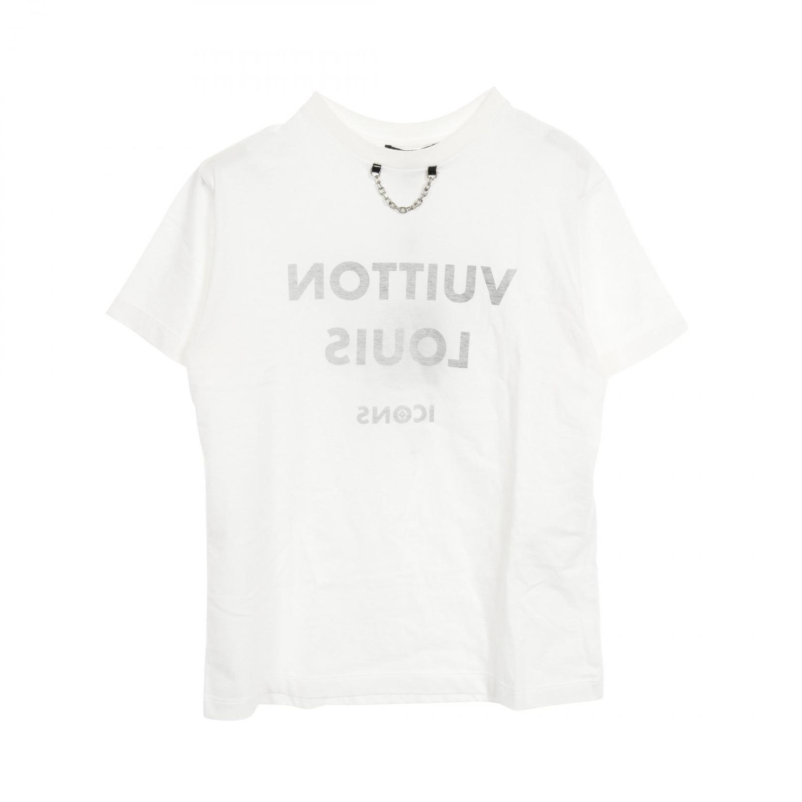 LOUIS VUITTON カットソー 反転ロゴプリント チェーンディテール LOUIS VUITTON ルイ・ヴィトン 反転ロゴプリント チェーン