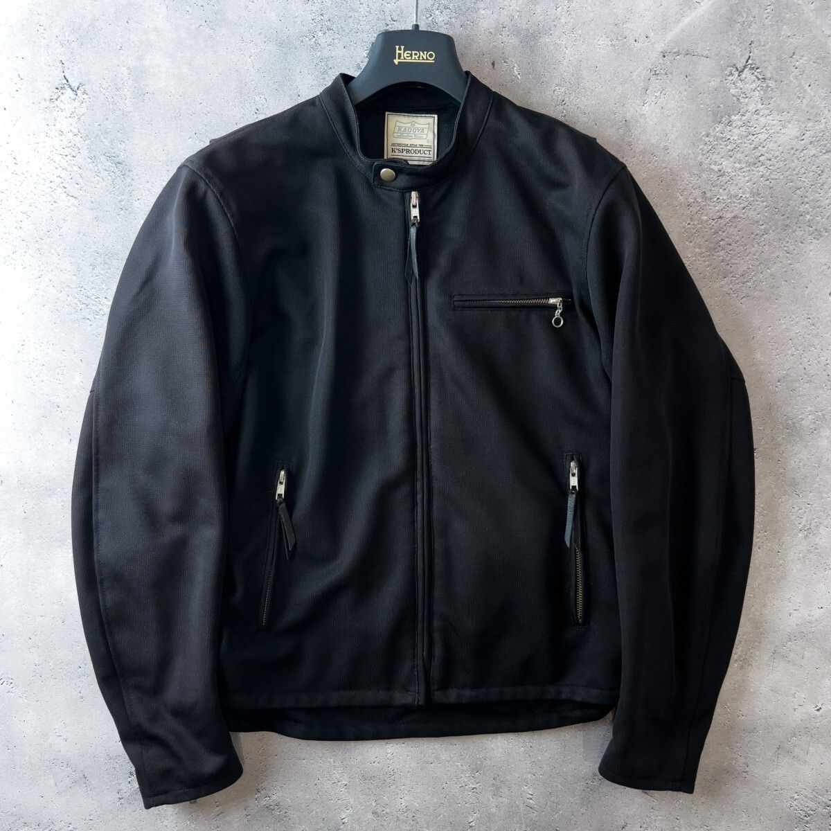 KADOYA◆シングルライダースジャケット/LL/レザー/BLK KADOYA K\u0027S LEATHER ブラックレザージャケット LLサイズ 革ジャン