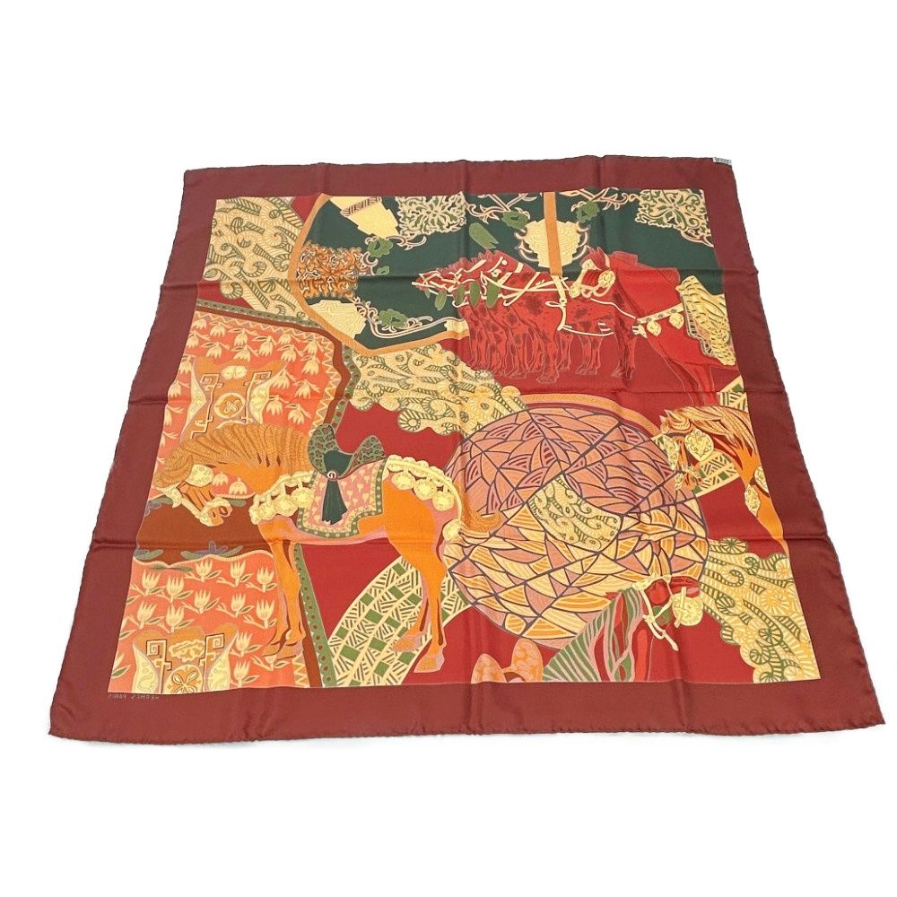 中古】【箱付き】 HERMES エルメス シルク カレ90 ART des