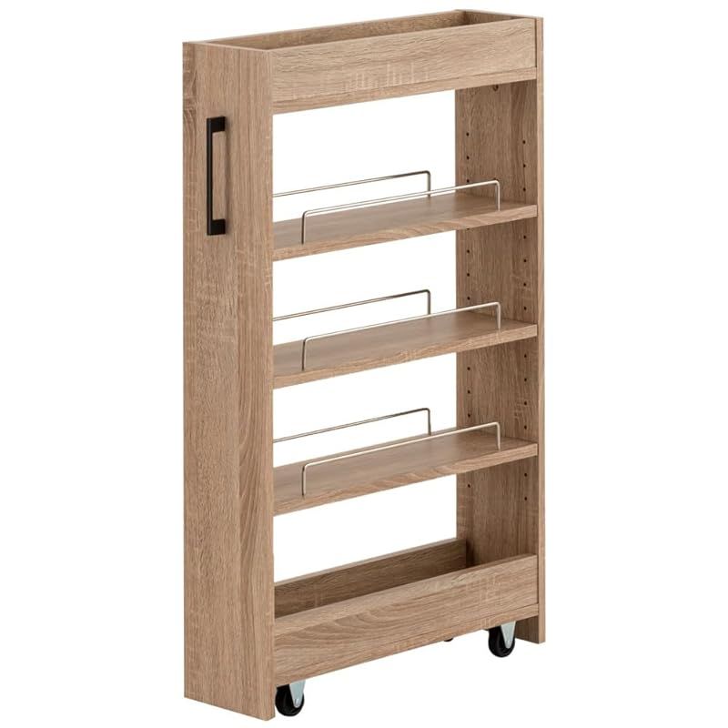 アイリスプラザ IRIS PLAZA 隙間収納ロータイプ ライトナチュラル 幅14cm FRM-003-IR 1