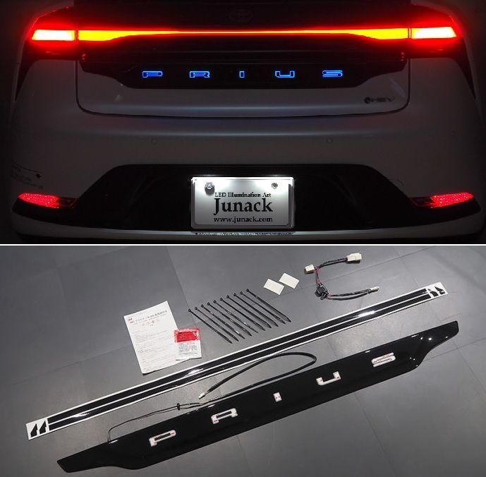 M s 60系 プリウス 2025.1- Junack LEDトランスワード イルミネーション リアエンブレム用 ブルー 社外 ジュナック パーツ 部品 外装 カスタム ドレスアップ 60プリウス PRIUS 60 イルミ 青 LTW-T3B