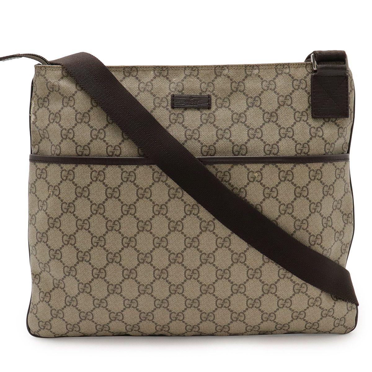 GUCCI グッチ GGスプリーム GGプラス ショルダーバッグ 斜め掛け マチ 