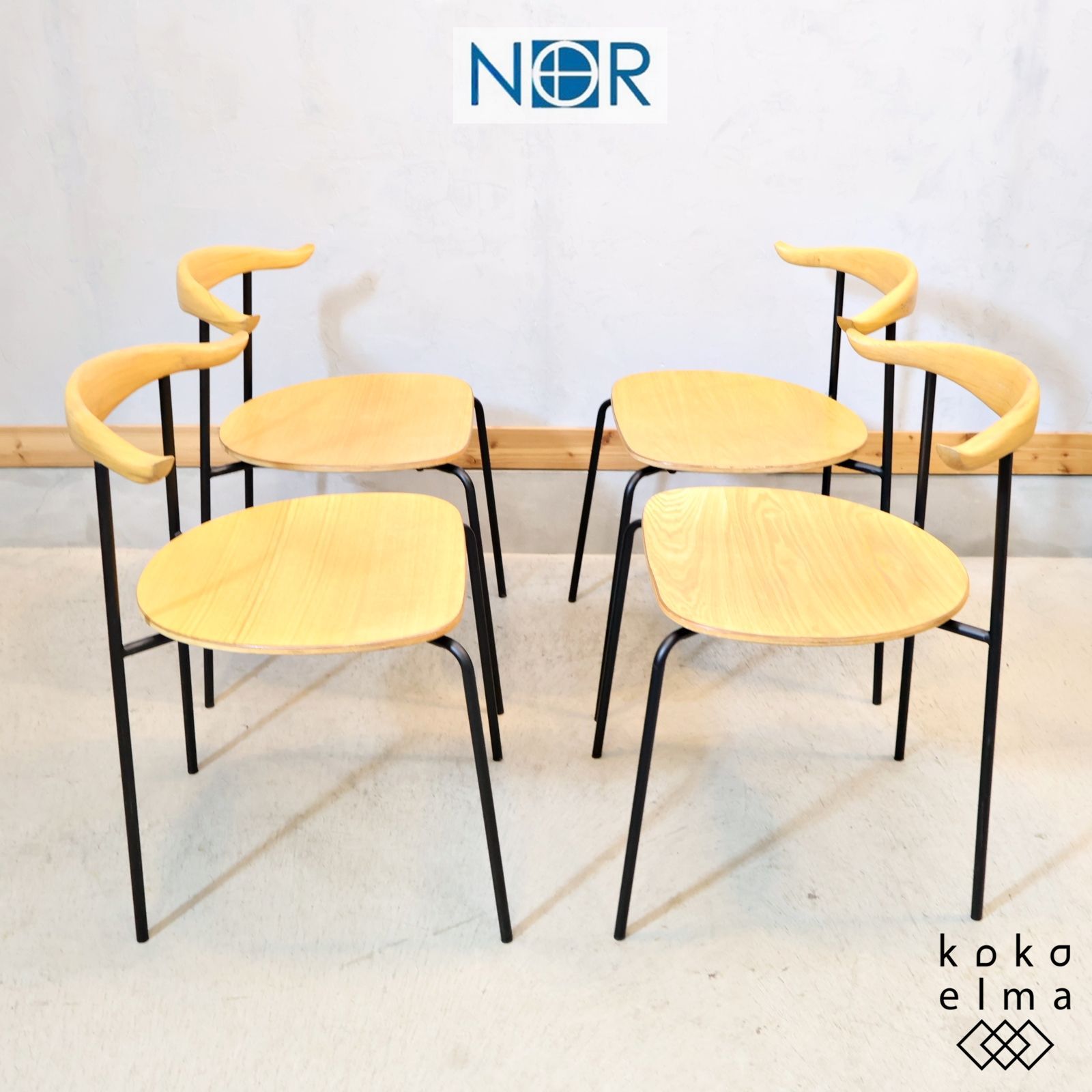 CRASH GATE クラッシュゲート NOR ノル RAUL ラウル ダイニングチェア 4脚セット ナチュラルモダン 北欧スタイル カフェテイスト