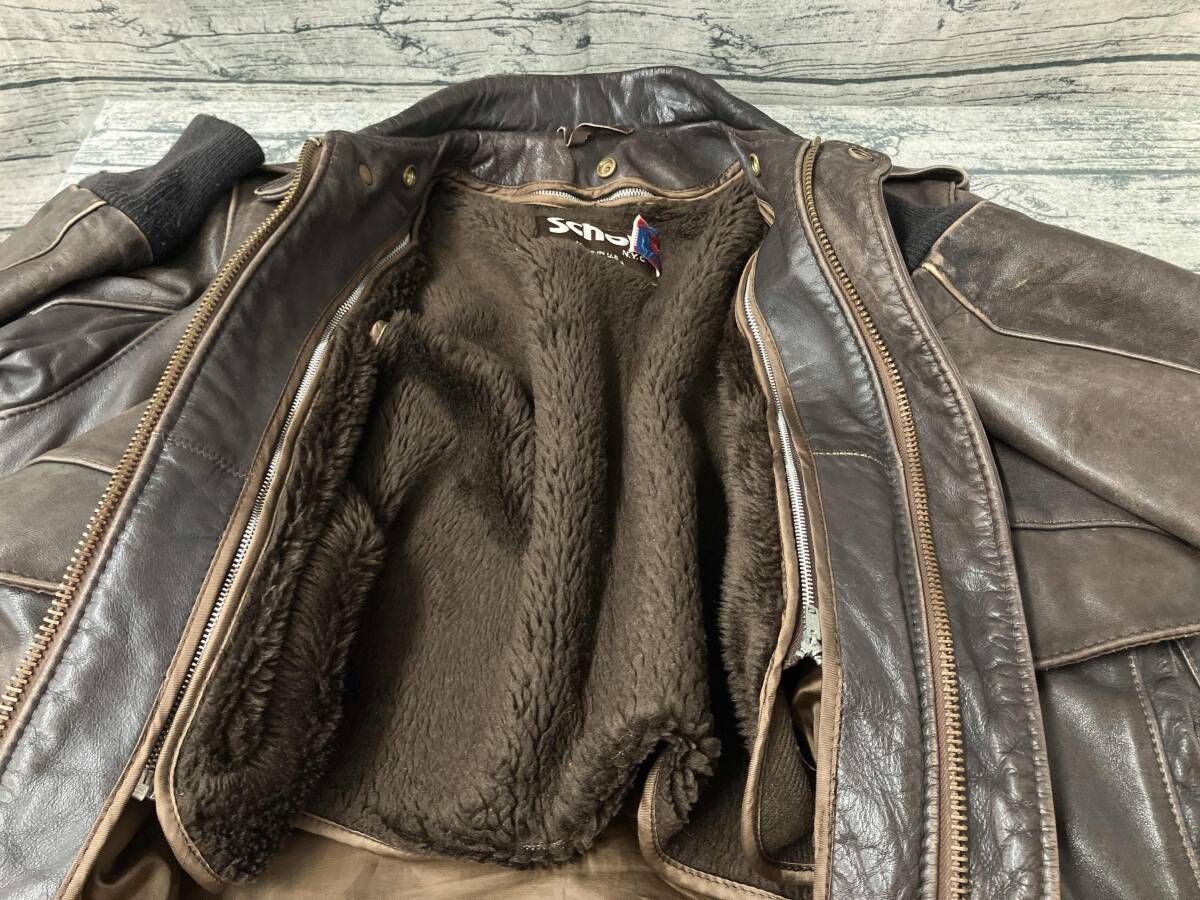 SCHOTT ショット レザージャケット ボアライナー ブラウン