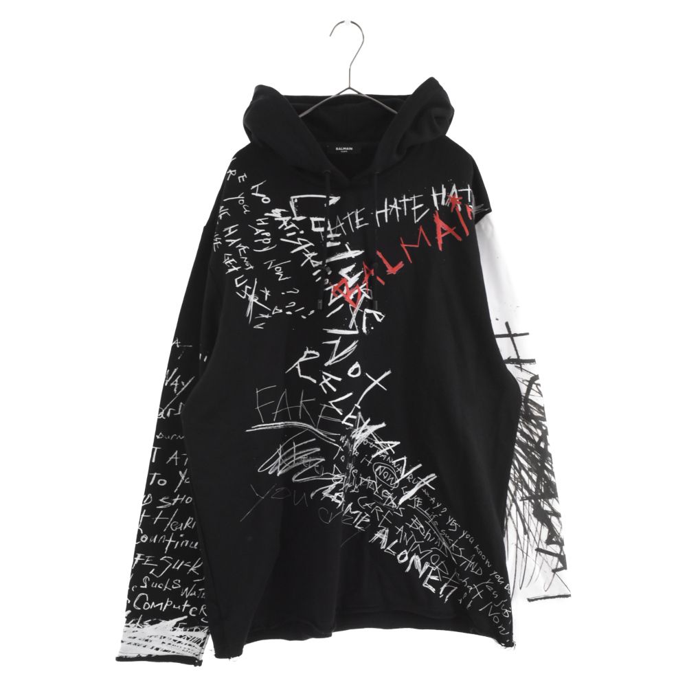 balmainバルマン パーカー プルオーバー ブラック YH1JT135 GB70 楽天市場】balmain（スタイル（パーカー）プルオーバーパーカー