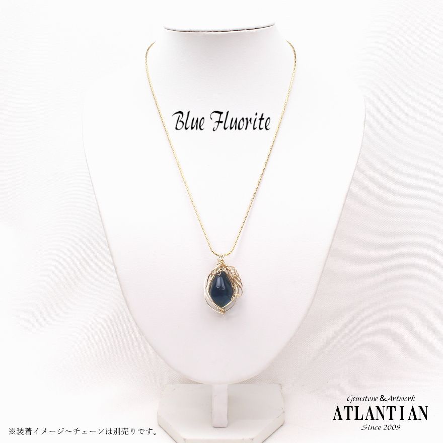 天使の片翼モチーフ ワイヤーアートペンダントトップ【14金GF
