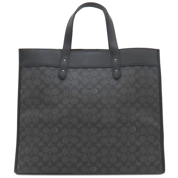 コーチ COACH 2WAYバッグ フィールド トート 40 シグネチャーキャンバス ブラック ガンメタル金具 ハンドバッグ ショルダーバッグ 黒 C7674