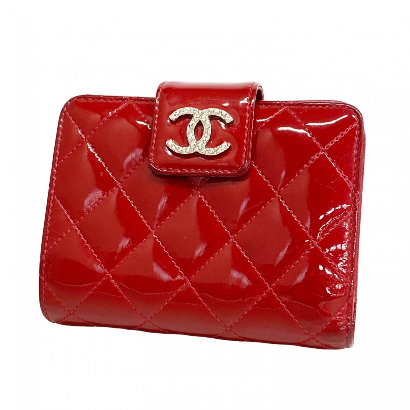 シャネル Chanel シャネル 財布 ブリリアント パテントレザー レッド レディース
