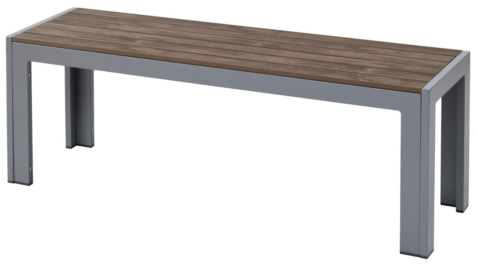 お庭 ポリスチレン ベランダ テラス PS バルコニー 幅120.5×奥行34.2×高さ43cm 休憩所 ガーデンベンチ ダークブラウン ガーデンマスター Gardenmaster KPB-120