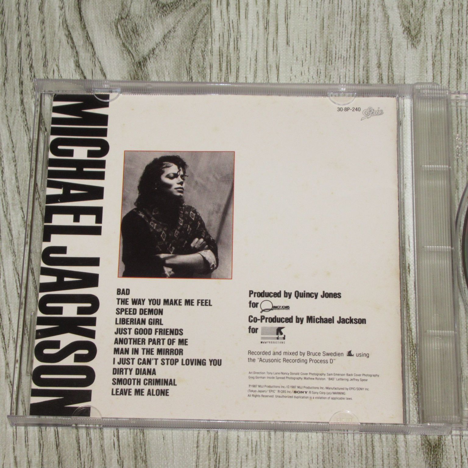 CD マイケル・ジャクソン BAD 帯なし 30・8P-240 盤はMADE IN W 
