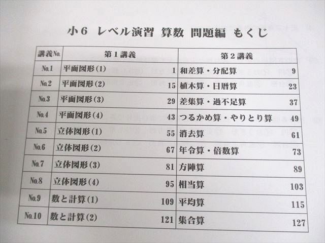希学園 小6 算数 レベル演習 第1〜3分冊 問題/解答編 2024 計3冊 ☆ 050M2D 希学園 小6 算数 レベル演習 第1～3分冊 問題/解答編 2024 計