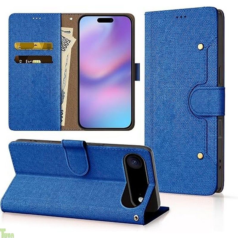 iPhone 17 Air 用の 手帳型 ケース 財布型 耐衝撃 カードポケット付き アイフォン 17Air と互換性のある スマホケース ヴィンテージデニム風レザー カード収納 スタンド機能 いphone 17 air に適合す