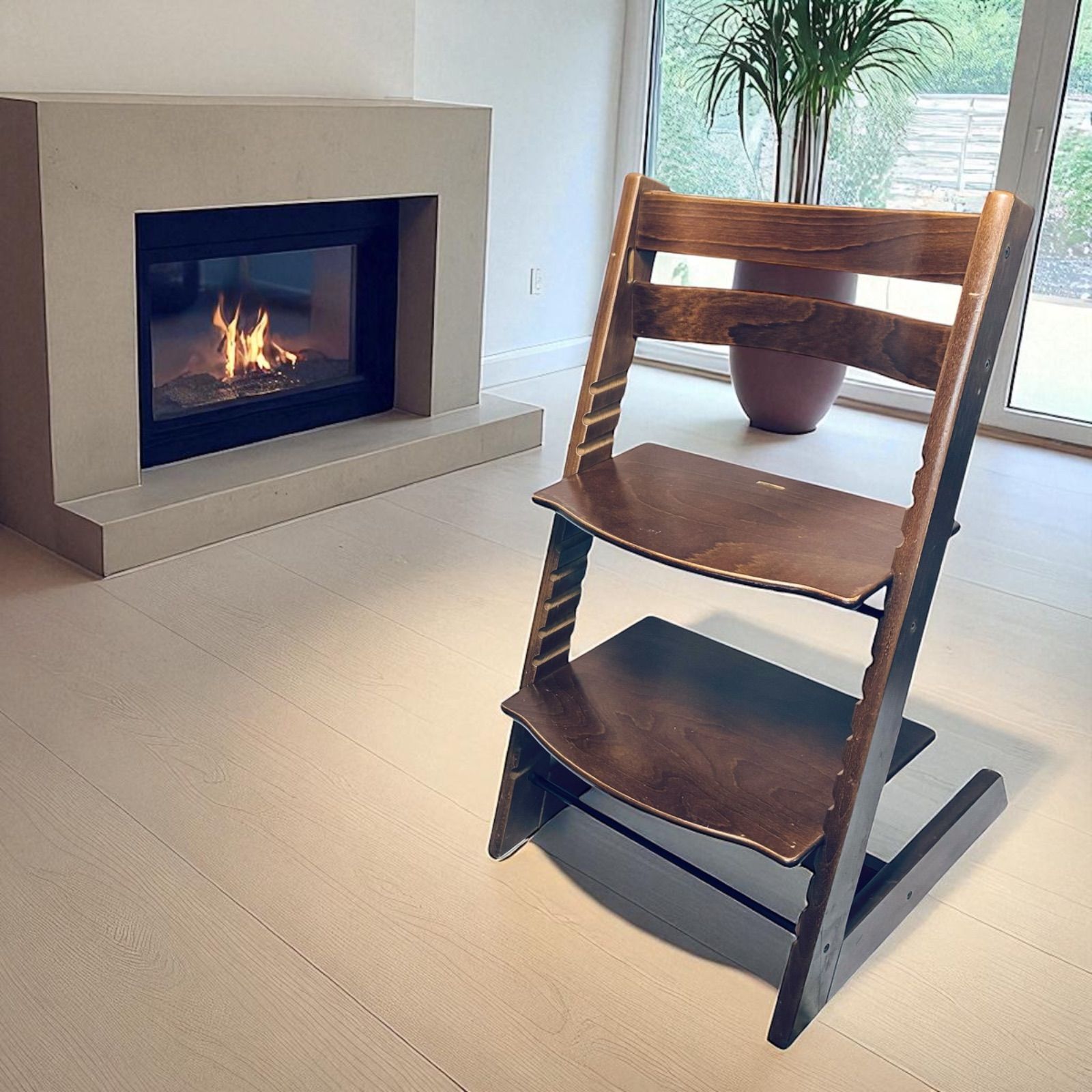 Stokke ストッケ Tripp Trapp チャイルドチェア 高さ調整＆ビーチ材 ブラウン シリアル番号 済 やや傷あり 底面フェルト加工済み