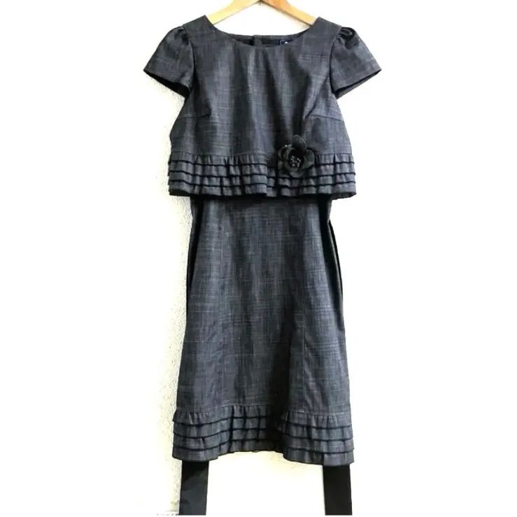 M'S GRACY エムズグレイシー 花装飾 リボンベルトワンピース 38 - メルカリ