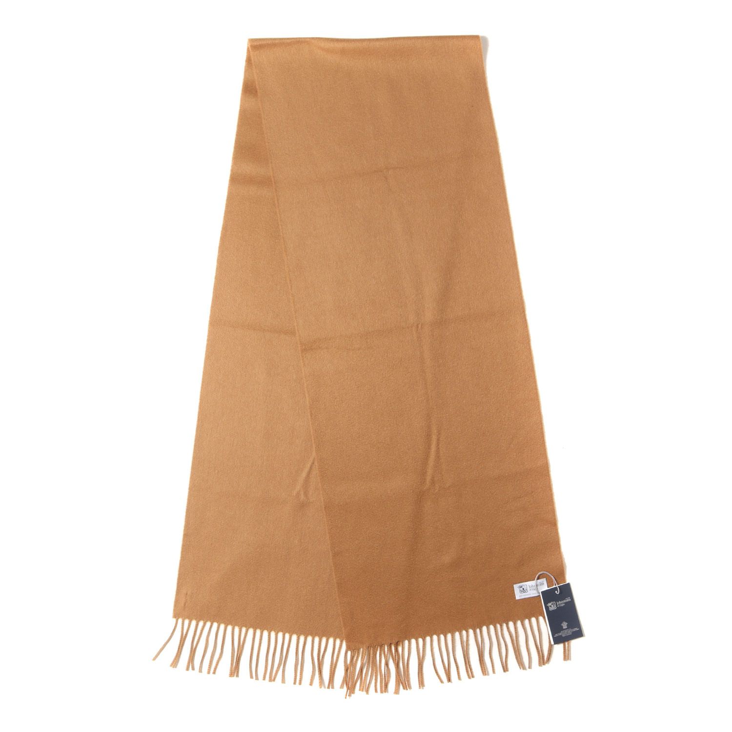 Johnstons of Elgin ジョンストンズ オブ エルガン フリンジ カシミヤ ニット マフラー | MADE IN SCOTLAND | ダークキャメル | サイズ 190×35cm | ブランド ファッション アイテム 小物 メンズ