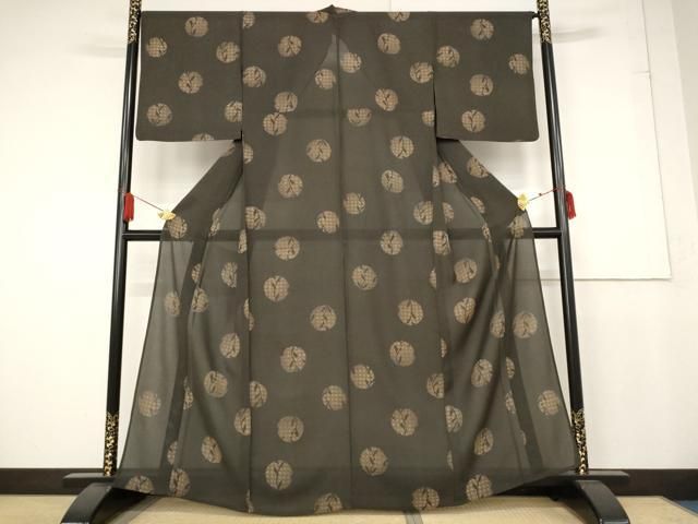 平和屋着物▽小紋 単衣 竹文 洗える着物 AAAU1133iu