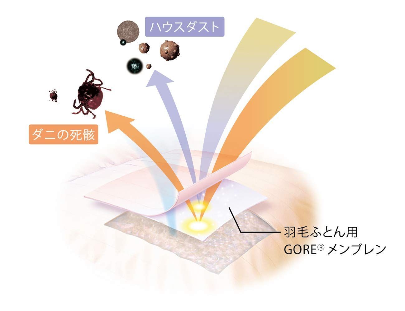 ベビー ロイヤルスター ゴア 日本製 リビング 羽毛掛けふとん 95×120cm