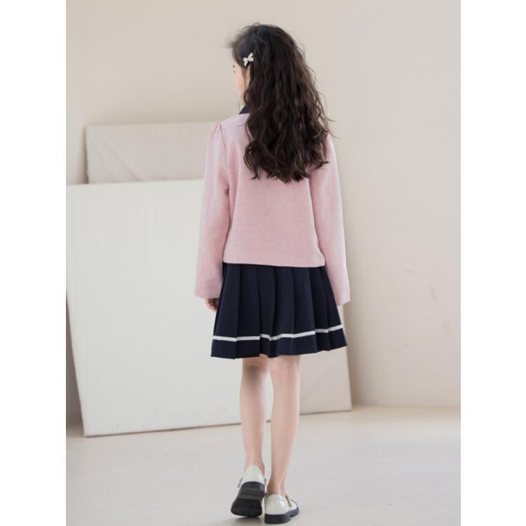 スーツ ツイード 七五三 子供服 ウェストゴム プリーツスカート セットアップ 子供スーツ リボン フォーマ 卒業式 入学式 ジャケット 卒園式 入学式 ピンク キッズスーツ セレモニー 子供服 スーツ 子供服 ツイード 春秋 美品 ノーカラーツイード