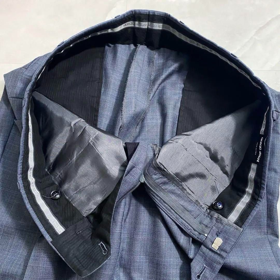 A16326 ジョルジオアルマーニ スラックス ヘアラインチェック 54  