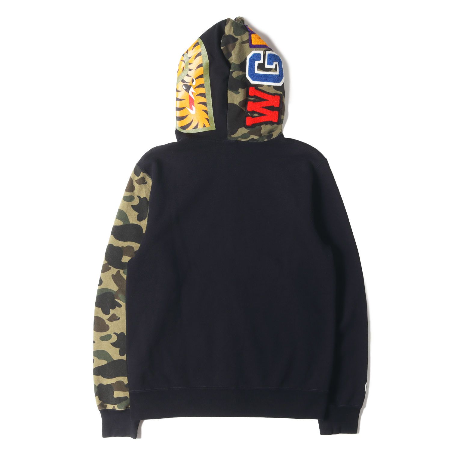 【即完売品】アベイシングエイプ★カモフラシャークスウェット　両面ロゴ　サルカモL A BATHING APE (ア ベイシング エイプ) 00s 1stカモ 猿迷彩