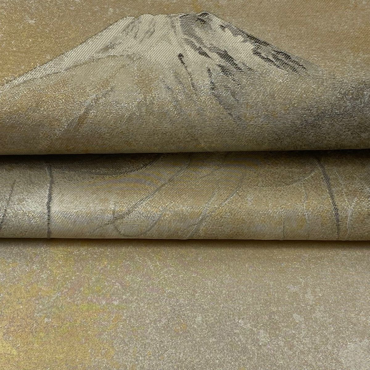 横山大観　袋帯　富士山 袋帯 美品 逸品 じゅらく 落款あり 横山大観 或る日の太平洋